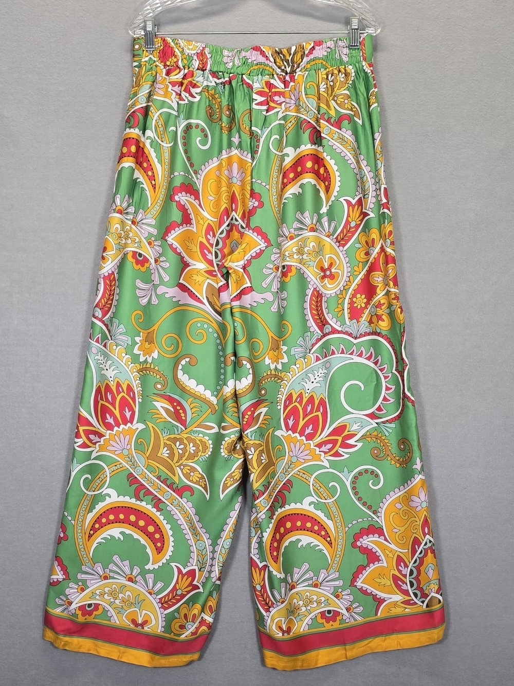 Haute Hippie Style Boho Patchwork Print Set Top XL Pants Wide Leg Lounge Outfit - Picture 11 of 16